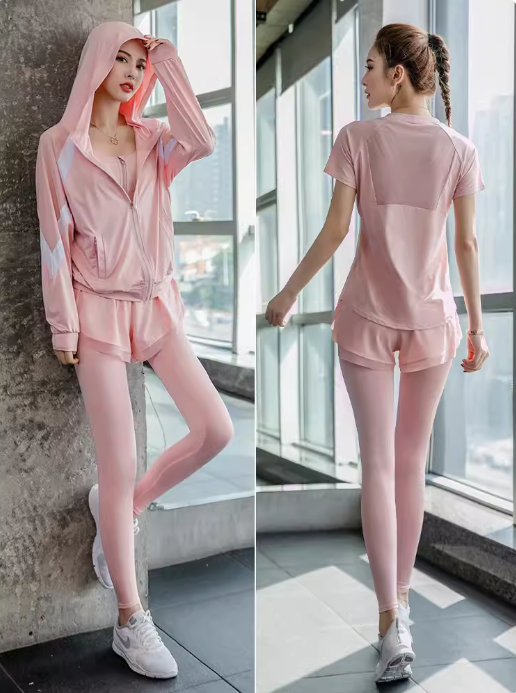 运动套装专业高端晨跑步时尚外套健身房2024新款夏季薄款瑜伽服女